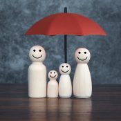 Concept of life and health insurance. Insurance agent service.Social protection of people.